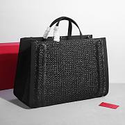 Okify Valentino Black Raffia Tote Bag 48cm  - 5