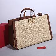 Okify Valentino Beige Raffia Tote Bag 48cm  - 4