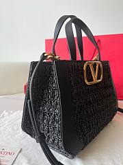 Okify Valentino Black Raffia Tote Bag 27x11x18cm  - 5