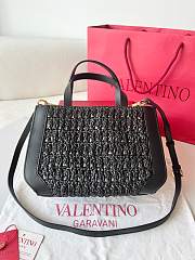 Okify Valentino Black Raffia Tote Bag 27x11x18cm  - 3