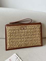 Okify Valentino Beige Raffia Clutch 29x20cm  - 1