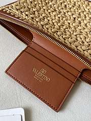 Okify Valentino Beige Raffia Clutch 29x20cm  - 5