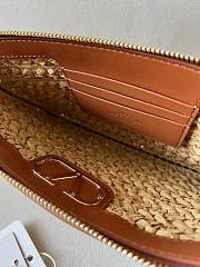 Okify Valentino Beige Raffia Clutch 29x20cm  - 2