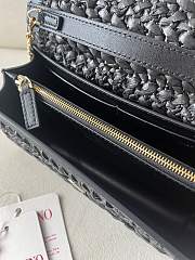 Okify Valentino Black Raffia Chain Bag 20x10.5x4cm  - 4