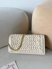 Okify Valentino White Raffia Chain Bag 20x10.5x4cm  - 2