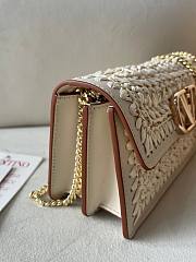 Okify Valentino White Raffia Chain Bag 20x10.5x4cm  - 5