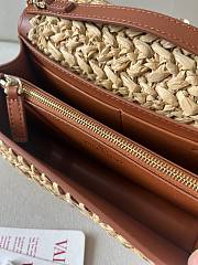 Okify Valentino Beige Raffia Chain Bag 20x10.5x4cm  - 4