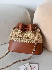 Okify Valentino Garavani Mini Raffia Bucket Bag 20x17x8.5cm - 5