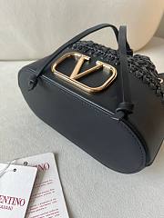 Okify Valentino Garavani Mini Raffia Bucket Bag In Black 20x17x8.5cm - 4