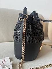 Okify Valentino Garavani Mini Raffia Bucket Bag In Black 20x17x8.5cm - 2