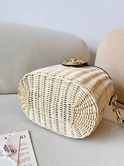 Okify Valentino Garavani VLogo Signature Wicker Vanity Bag In White 19x13.5x13cm  - 3