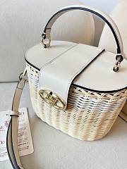 Okify Valentino Garavani VLogo Signature Wicker Vanity Bag In White 19x13.5x13cm  - 4