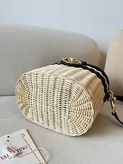 Okify Valentino Garavani VLogo Signature Wicker Vanity Bag In Black 19x13.5x13cm  - 6