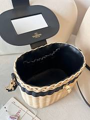 Okify Valentino Garavani VLogo Signature Wicker Vanity Bag In Black 19x13.5x13cm  - 4