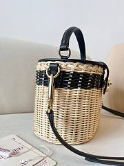 Okify Valentino Garavani VLogo Signature Wicker Vanity Bag In Black 19x13.5x13cm  - 3