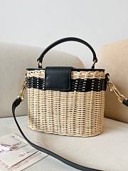 Okify Valentino Garavani VLogo Signature Wicker Vanity Bag In Black 19x13.5x13cm  - 2