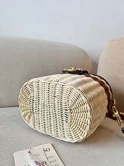 Okify Valentino Garavani VLogo Signature Wicker Vanity Bag In Brown 19x13.5x13cm  - 2