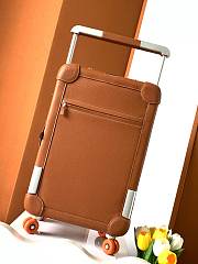 Okify Hermes Orange Brown Suitcase  - 4