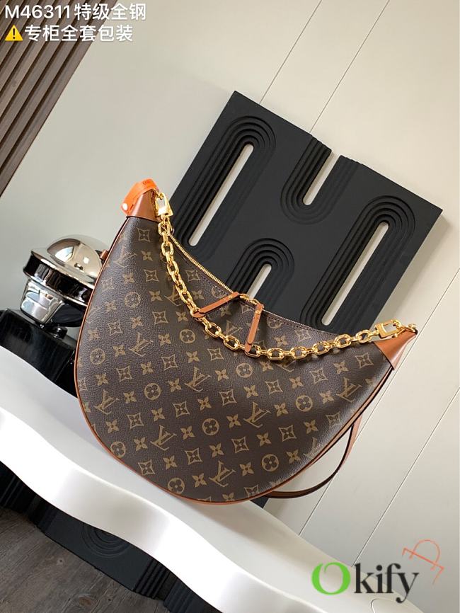 Okify Louis Vuitton Brown Monogram Loop Hobo Bag 38x20x10cm  - 1