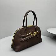 Okify MiuMiu Aventure nappa leather top handle bag in dark brown 34x12x31cm  - 4