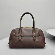 Okify MiuMiu Aventure nappa leather top handle bag in dark brown 34x12x31cm  - 5