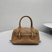 Okify MiuMiu Aventure nappa leather top handle bag in brown 21x8x13cm  - 3