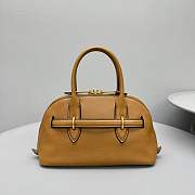 Okify MiuMiu Aventure nappa leather top handle bag in brown 28x10x27cm  - 2