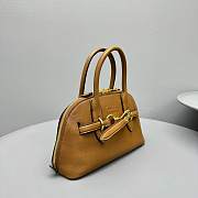 Okify MiuMiu Aventure nappa leather top handle bag in brown 28x10x27cm  - 5