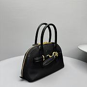 Okify MiuMiu Aventure nappa leather top handle bag in black 28x10x27cm  - 4