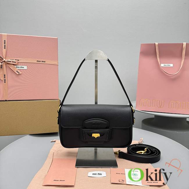 Okify MiuMiu Black Penny Leather Bag 24x15x5cm  - 1