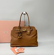 Okify MiuMiu Brown Aventure Nappa Leather Bag 40x13x30cm  - 1