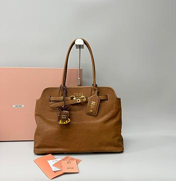 Okify MiuMiu Brown Aventure Nappa Leather Bag 40x13x30cm 