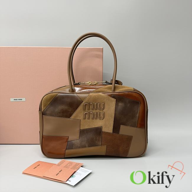 Okify MiuMiu Leather Patchwork Beau Bag 34x23x12cm  - 1