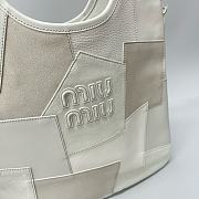 Okify MiuMiu Ivy Leather Patch Bag In Chalk White 35x40cm  - 2