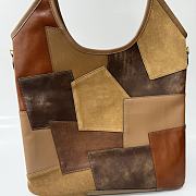 Okify MiuMiu Ivy Leather Patch Bag In Multi Brown 35x40cm  - 3