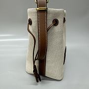 Okify MiuMiu Small Beige Canvas And Leather Bag 16x14x22cm  - 2