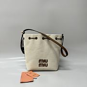 Okify MiuMiu Large Beige Canvas And Leather Bag 23x16x29cm  - 1