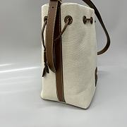 Okify MiuMiu Large Beige Canvas And Leather Bag 23x16x29cm  - 5