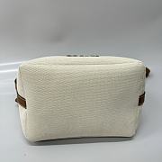 Okify MiuMiu Large Beige Canvas And Leather Bag 23x16x29cm  - 4