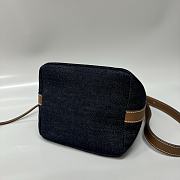 Okify MiuMiu Small Denim Blue Canvas And Leather Bag 16x14x22cm  - 3