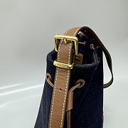 Okify MiuMiu Large Denim Blue Canvas And Leather Bag 23x16x29cm  - 5