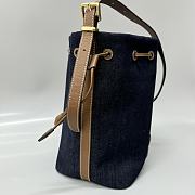 Okify MiuMiu Large Denim Blue Canvas And Leather Bag 23x16x29cm  - 4