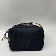 Okify MiuMiu Large Denim Blue Canvas And Leather Bag 23x16x29cm  - 3