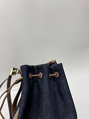 Okify MiuMiu Large Denim Blue Canvas And Leather Bag 23x16x29cm  - 2