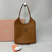 Okify MiuMiu Ivy Leather Patch Bag In Brown 35x40cm  - 1