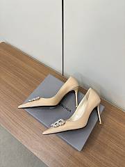 Okify Balenciaga Beige Crystal High Heels EU35-39 - 2