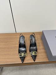 Okify Balenciaga Black High Heels With Gold Logo EU35-39 - 1