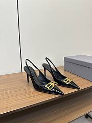 Okify Balenciaga Black High Heels With Gold Logo EU35-39 - 5