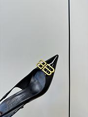 Okify Balenciaga Black High Heels With Gold Logo EU35-39 - 2