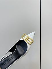 Okify Balenciaga White High Heels With Gold Logo EU35-39 - 4